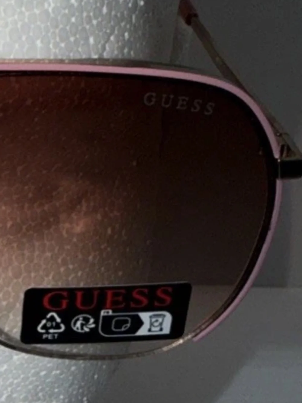 GUESS Pink Frame Brown Gradient Aviator Sunglasses
